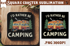 Square Coaster | Camping | Funny camp Product Image 1