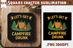 Square Coaster | Camping | Funny camp Product Image 1