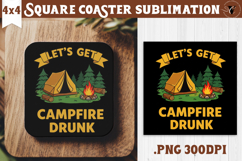 Square Coaster | Camping | Funny camp Product Image 1