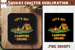 Square Coaster | Camping | Funny camp Product Image 1