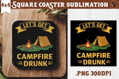 Square Coaster | Camping | Funny camp Product Image 1