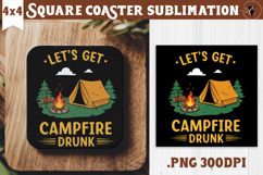 Square Coaster | Camping | Funny camp Product Image 1