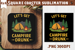 Square Coaster | Camping | Funny camp Product Image 1