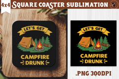 Square Coaster | Camping | Funny camp Product Image 1