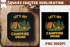 Square Coaster | Camping | Funny camp Product Image 1