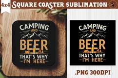 Square Coaster | Camping | Funny camp Product Image 1