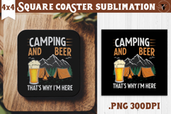 Square Coaster | Camping | Funny camp Product Image 1