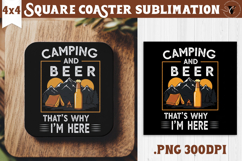 Square Coaster | Camping | Funny camp Product Image 1