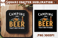 Square Coaster | Camping | Funny camp Product Image 1