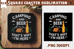 Square Coaster | Camping | Funny camp Product Image 1