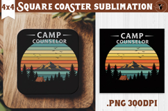 Square Coaster | Camping | Funny camp Product Image 1