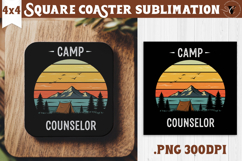 Square Coaster | Camping | Funny camp Product Image 1