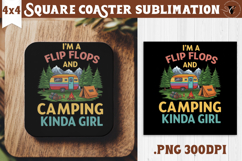 Square Coaster | Camping | Funny camp Product Image 1