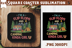 Square Coaster | Camping | Funny camp Product Image 1