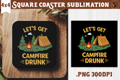 Square Coaster | Camping | Funny camp Product Image 1