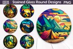 Stained Glass Round PNG | Round Coaster Bundle Product Image 6
