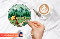 Camping Mountains Sticker, Hiking Sticker, Adventure Sticker Product Image 1