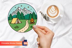 Camping Mountains Sticker, Hiking Sticker, Adventure Sticker Product Image 1