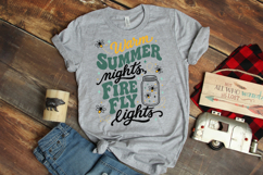 Firefly-themed summer cut file with layered typography and simple illustrations, designed for shirts, signs, and DIY projects using cutting machines.