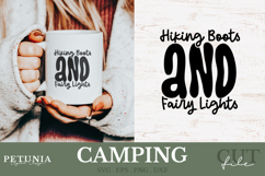 Mockup featuring a white mug with a Funny Camping SVG Cut File – Perfect for outdoor lovers, campers, and Cricut or Silhouette crafting projects.