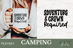 Mockup featuring a white mug with a Funny Camping SVG Cut File print – Perfect for outdoor lovers, campers, and Cricut or Silhouette crafting projects.