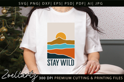 Stay Wild SVG Boho Camping Mountain Landscape Camper T-shirt Product Image 5