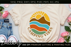 Camping Vibes SVG Camper Campfire Nature Adventure T-shirt Product Image 3