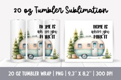 Camping 20 oz Tumbler Sublimation Wrap Design Camp Life Product Image 1