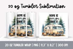 Camping 20 oz Tumbler Sublimation Wrap Design Camp Life Product Image 1