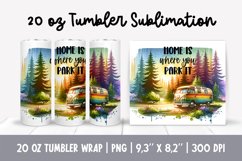 Camping 20 oz Tumbler Sublimation Wrap Design Camp Life Product Image 1