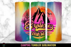 CAMPING TUMBLER SUBLIMATION I 20 OZ CAMPING TUMBLER WRAP PNG I OUTDOOR ADVENTURE TUMBLER WRAP