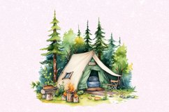 Summer Camping Watercolor Sublimation Clipart Product Image 2
