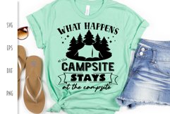 Camping SVG - What Happens at the Campsite Cut File Product Image 1