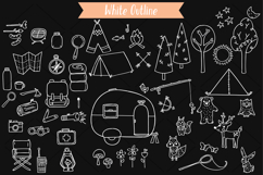 Camping, White Hand Drawn Trailer, Outdoor Woodland, Fishing Product Image 2