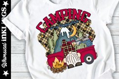 Camping Gnome-Vintage Red Truck Sublimation Clipart Product Image 1