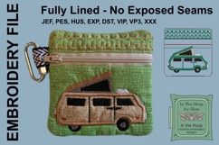 Camper Van Mini Zipper Bag, 4 x 4 inch hoop Product Image 1