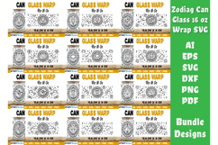 Zodiac Can Glass 16 Oz Libbey Wrap SVG BUNDLES Product Image 1