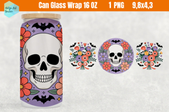 Cute Halloween Libbey Can Glass PNG 16 OZ Product Image 1