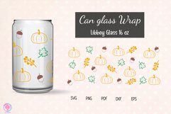 16oz Can Glass ,libbey Glass, Pumpkin Product Image 1