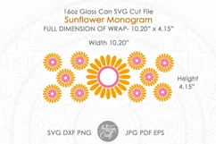 can glass template svg cut files showing sunflowers