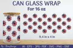 4th of July Libbey Glass Warp 16 oz SVG Product Image 1