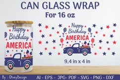 4th of July Libbey Glass Warp 16 oz SVG Product Image 1