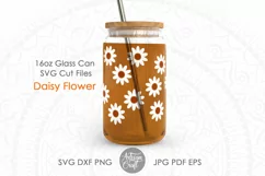 svg files for cricut and silhouette cameo for making glass cans wraps with daisy flowers 