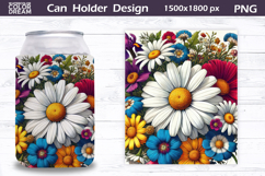 Daisy Can Cooler Wrap | Wildflowers Can Holder Product Image 1
