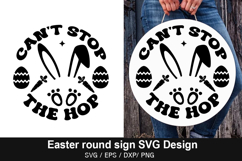Easter Round Sign SVG Design - Cottontail cottage bed &amp; brea Product Image 2