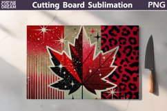 Canada Day Glass Cutting Board | Maple Leaf Cutting Board Product Image 1
