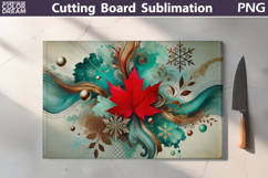 Canada Day Glass Cutting Board | Maple Leaf Cutting Board Product Image 1