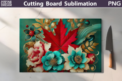 Canada Day Glass Cutting Board | Maple Leaf Cutting Board Product Image 1