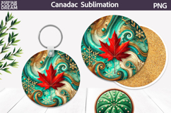 Canada Leaf Round Coaster | Canada Day Coaster Product Image 1