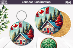 Canada Landscape Round Coaster | Canada Day Coaster Product Image 1
